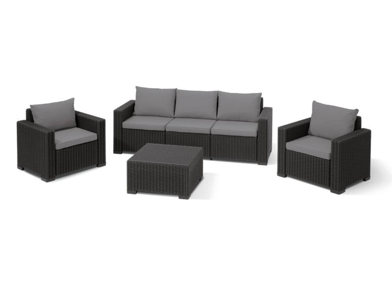 California 3 Seater Set m�anyag kerti b�tor garn grafit - h�v�s sz�rke